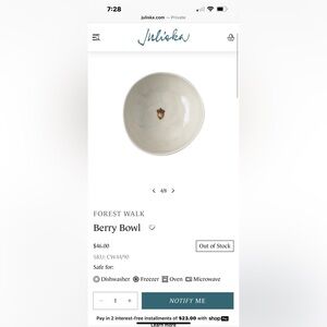 Forest Walk Berry Bowl